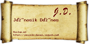 Jánosik Dénes névjegykártya