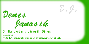 denes janosik business card